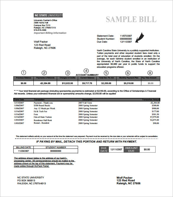 Free Billing Statement Template ~ Excel Templates