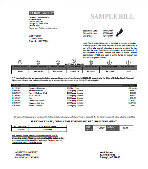 Free Billing Statement Template Excel Templates