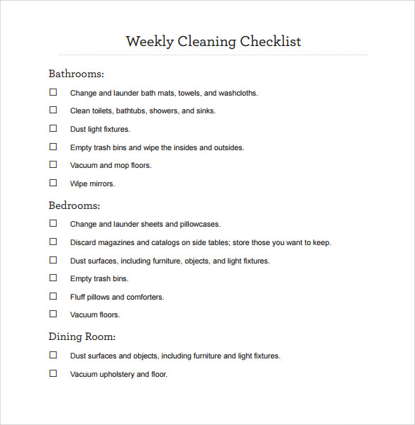 weekly cleaning checklist1