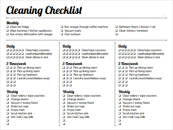 Restaurant Kitchen Cleaning Checklist Template from images.sampletemplates.com