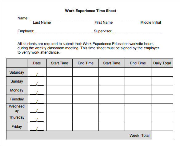 FREE 11 Sample Work Timesheet Calculators In PDF