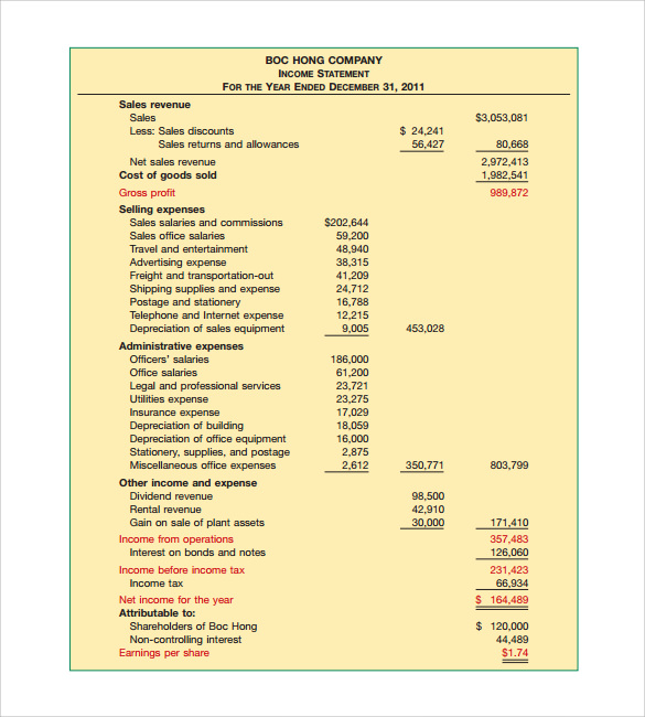 FREE 6 Simple Income Statement Templates In PDF MS Word