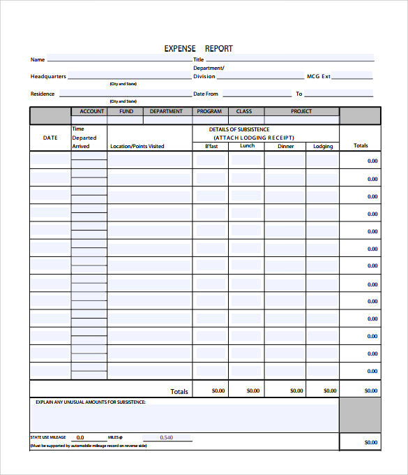 travel expense calculator pdf