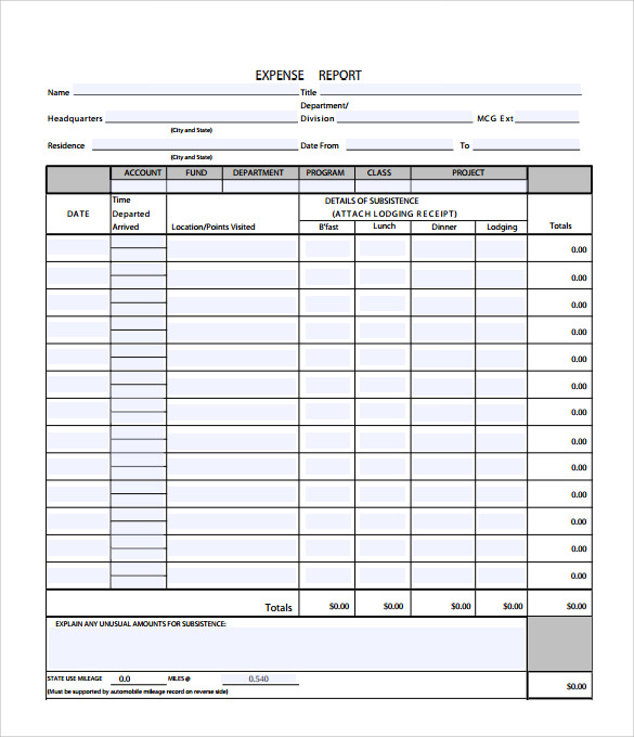 work related expenses calculator