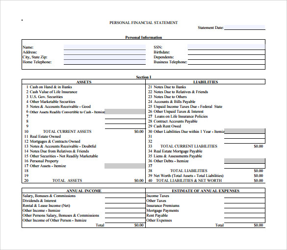 What Are The Two Main Types Of Personal Financial Statements