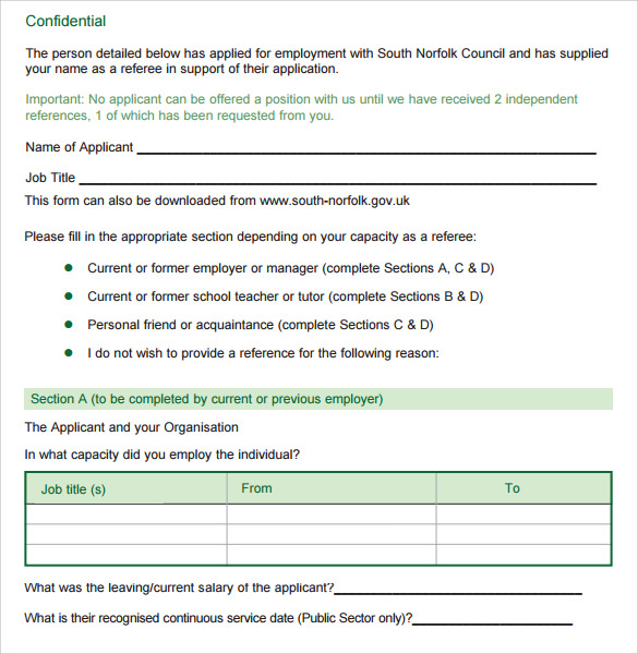 FREE 7+ Sample Job Reference Templates in PDF | MS Word