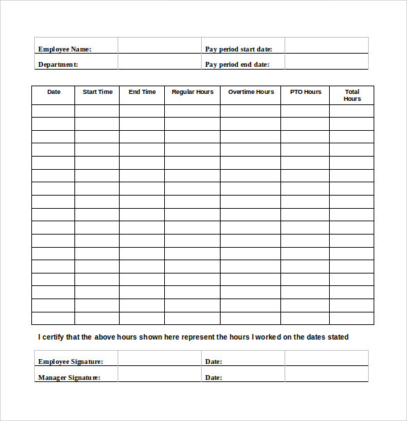 10 Employee Timesheet Calculator – Samples , Examples & Formats