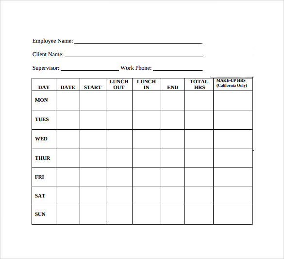 FREE 11+ Employee Timesheet Calculators in Google Docs | Excel | Pages