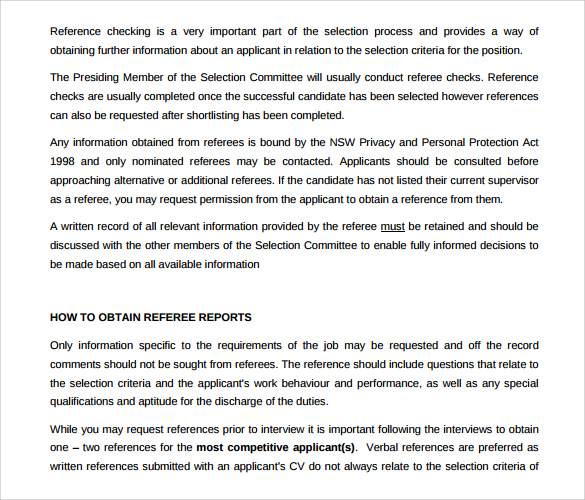 download reference check template