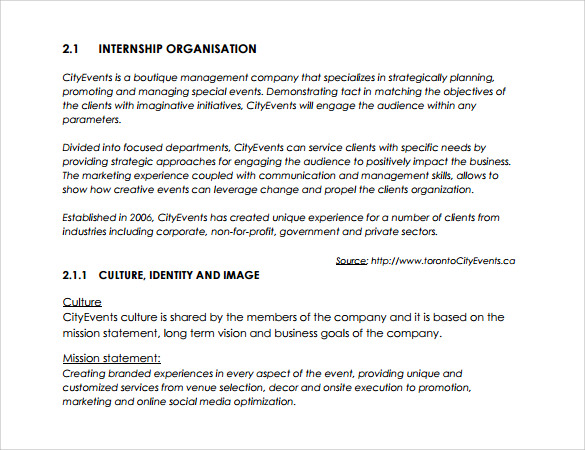 Internship Report Writing Format