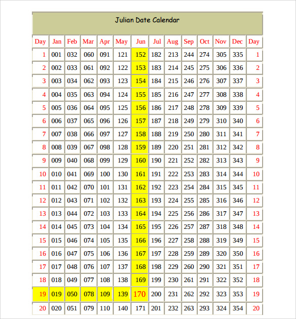 Printable Julian Calendar Customize And Print