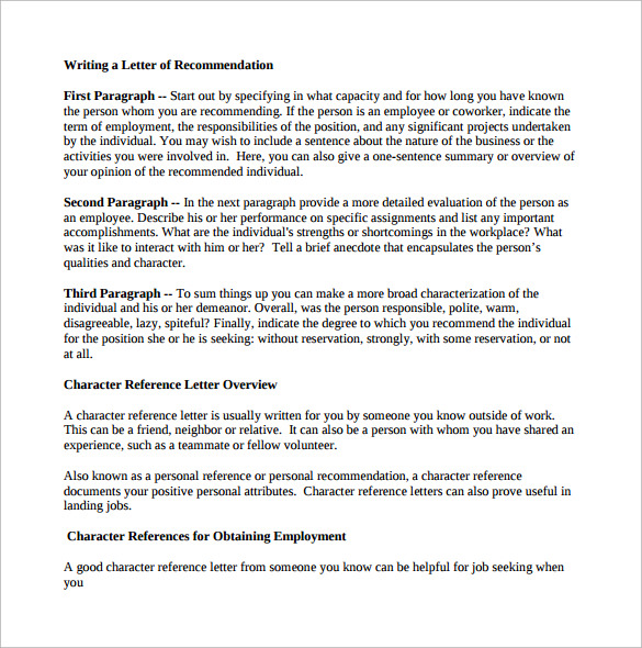 character reference letter template download for free