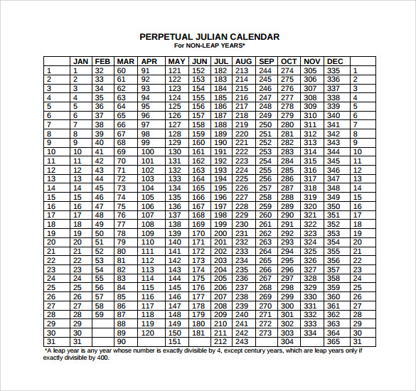 FREE 7+ Julian Calendar Templates in PDF PSD