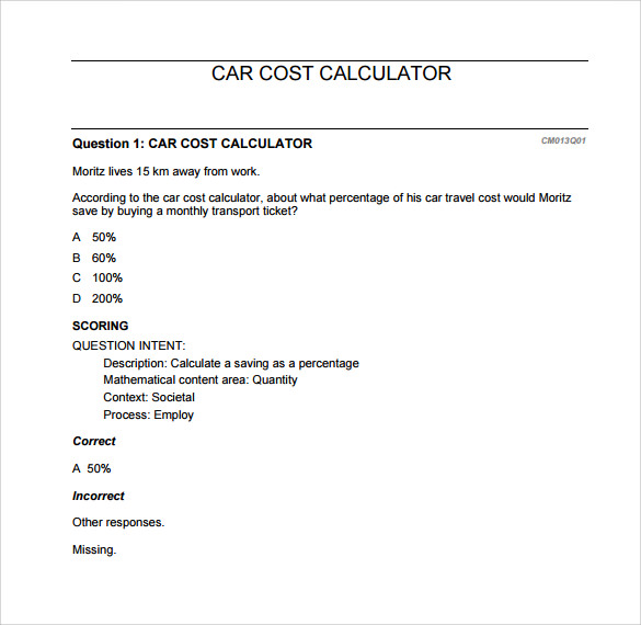 travel expense calculator sample