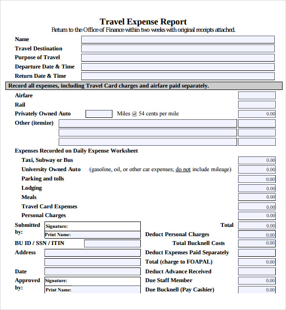 FREE 9 Sample Travel Expense Calculator Templates In PDF