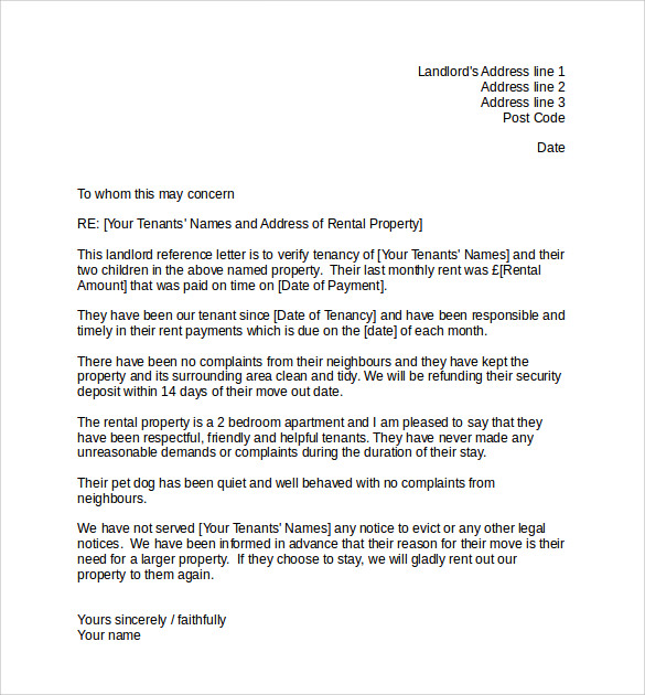 Employer Reference Letter For Landlord Uk