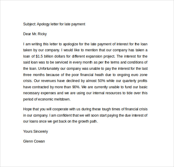 Free 16 Sample Apology Letters For Being Late In Pdf Word 6565