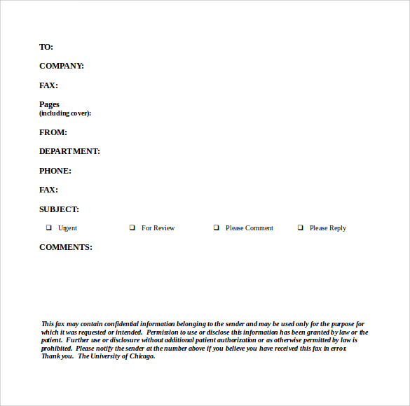 fax cover sheet document