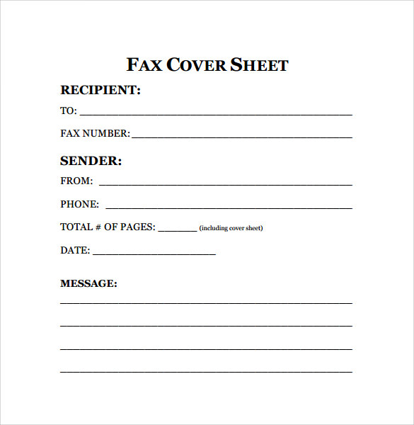 outgoing fax cover sheet