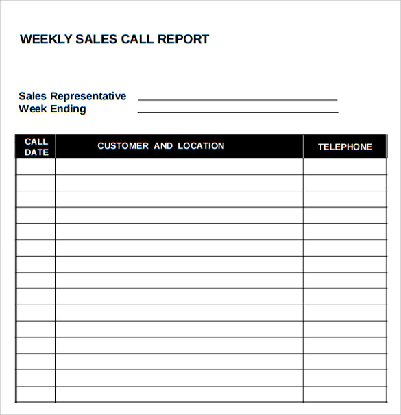 FREE 14 Sample Sales Call Reports In PDF MS Word Excel Apple 