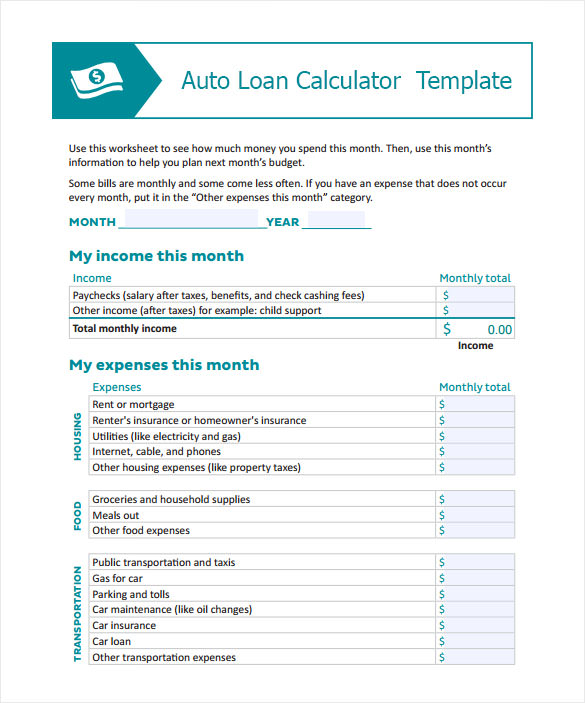 loan calculator car