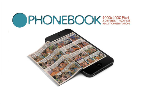 phonebook mockup template