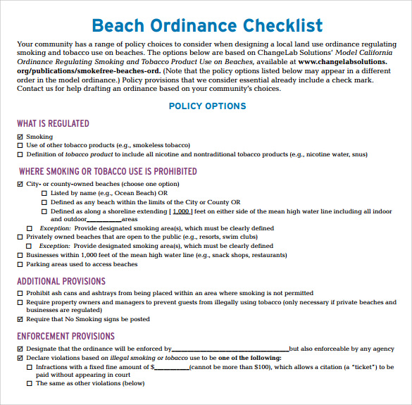 beach checklist pdf