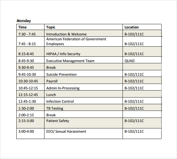 conference schedule template with track1