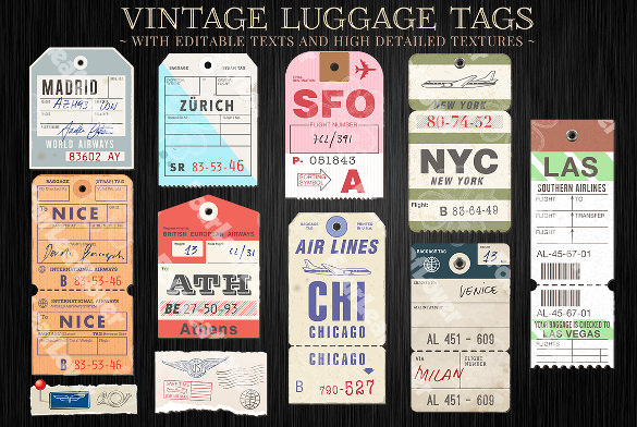 example of luggage tag template