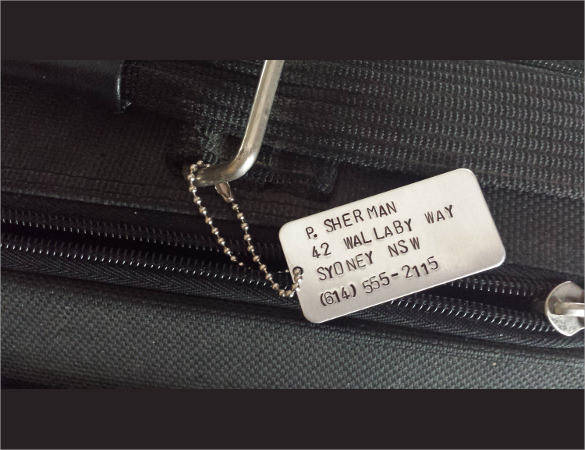simple luggage tag to download