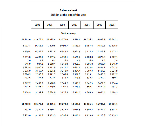 balance sheet template pdf