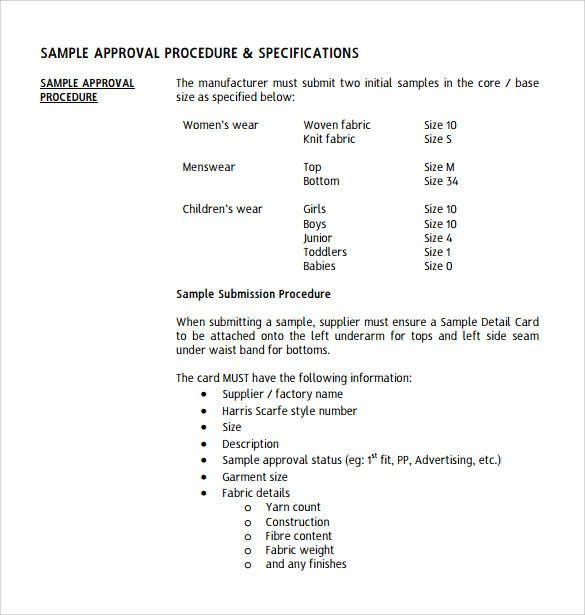 garment spec sheet template