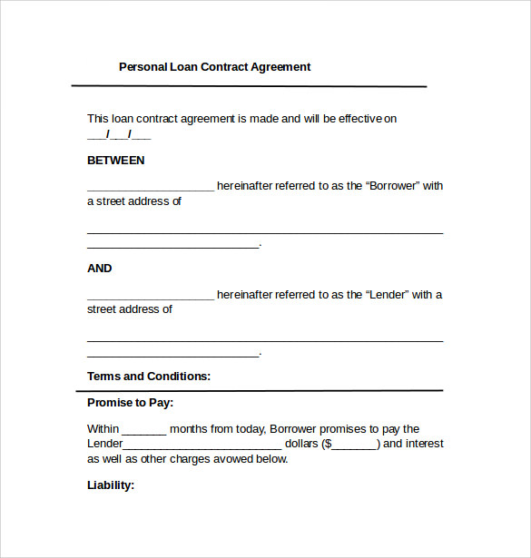 Sample Loan Contract Template - 12+ Free Documents in PDF 