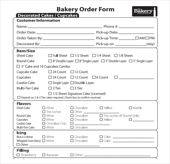 cake order form