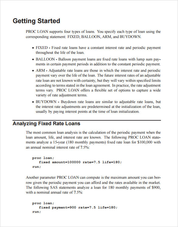 balloon loan calculator template pdf