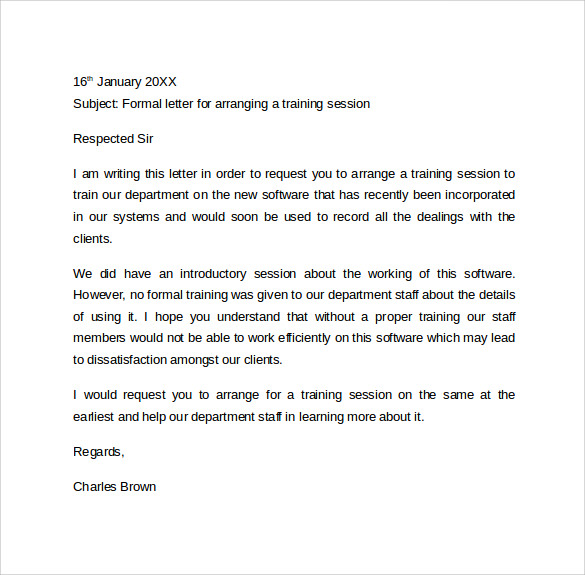 formal letter format to print