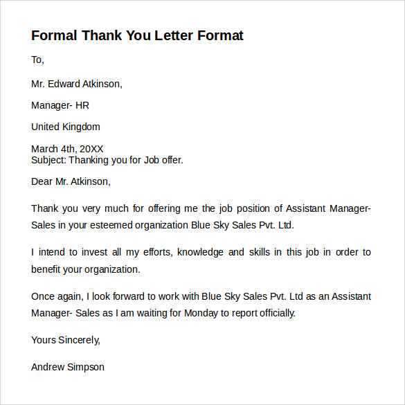 formal thank you letter format1