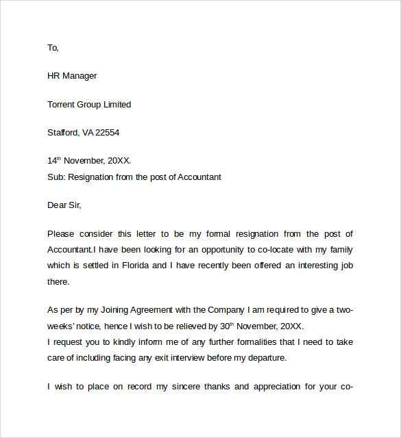 resignation letter to hr manager1