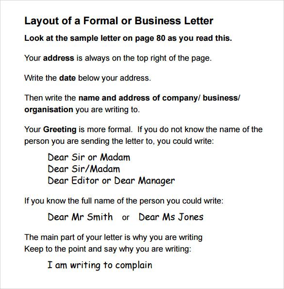 formal letter format pdf