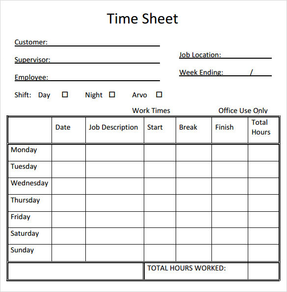 Sample Timesheet Calculator - 8+ Documents in PDF