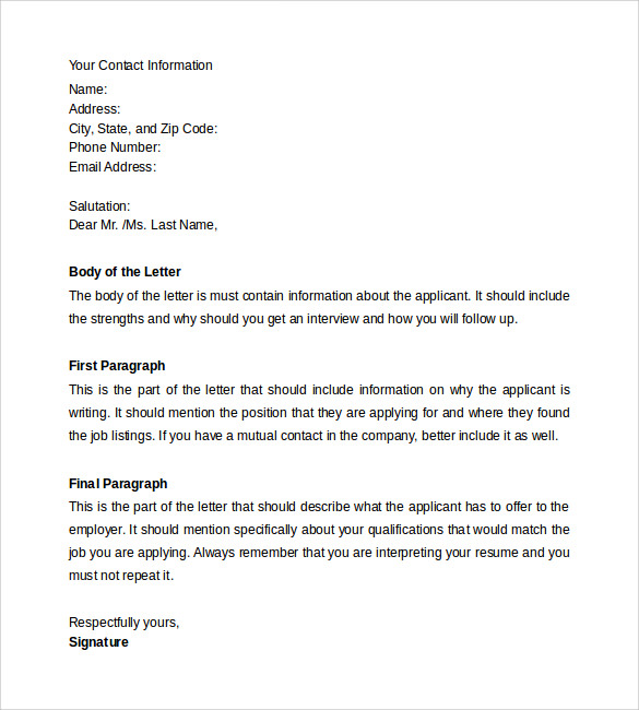 Sample Resume Letters Sample Resume Cover Letter Format