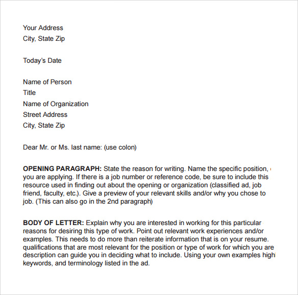 what are business cover letter