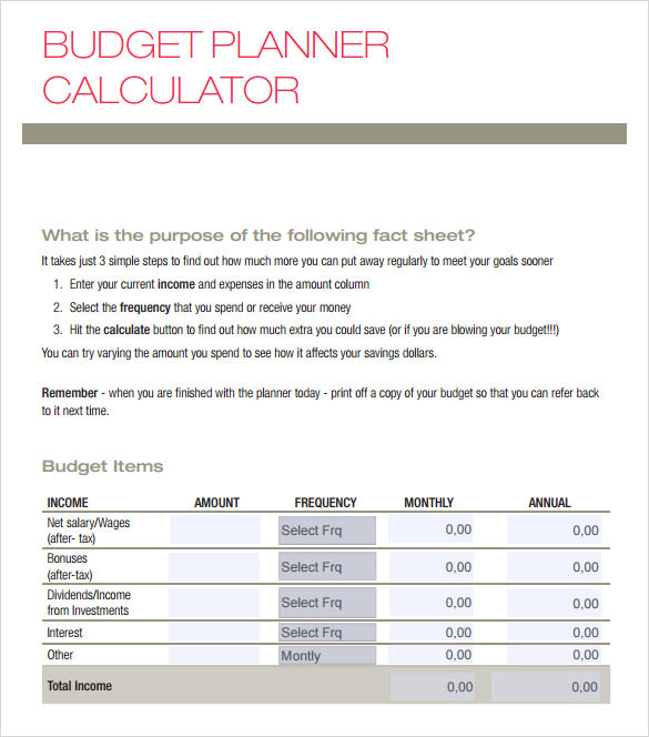 Free Budget Calculator