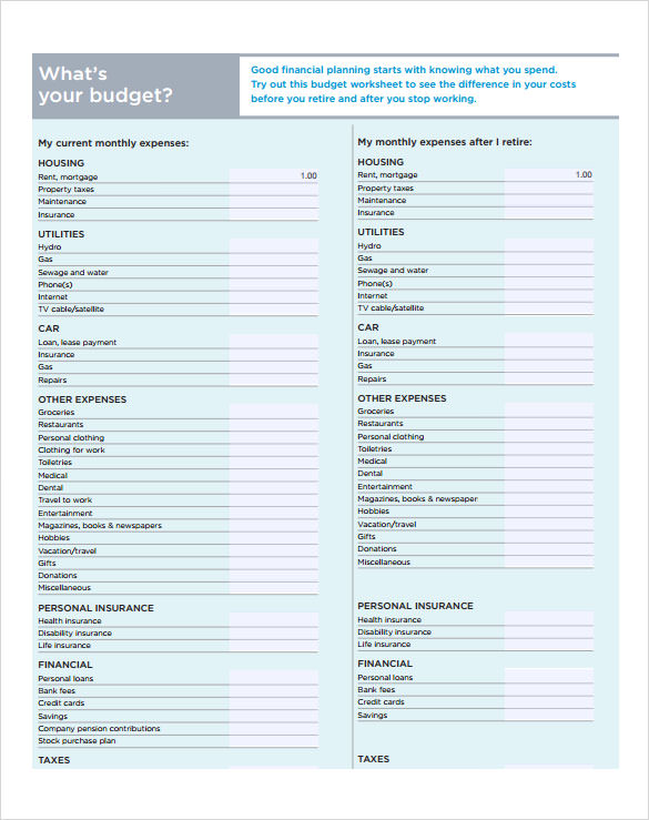 household budget calculator