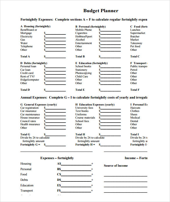 budget calculator template free pdf