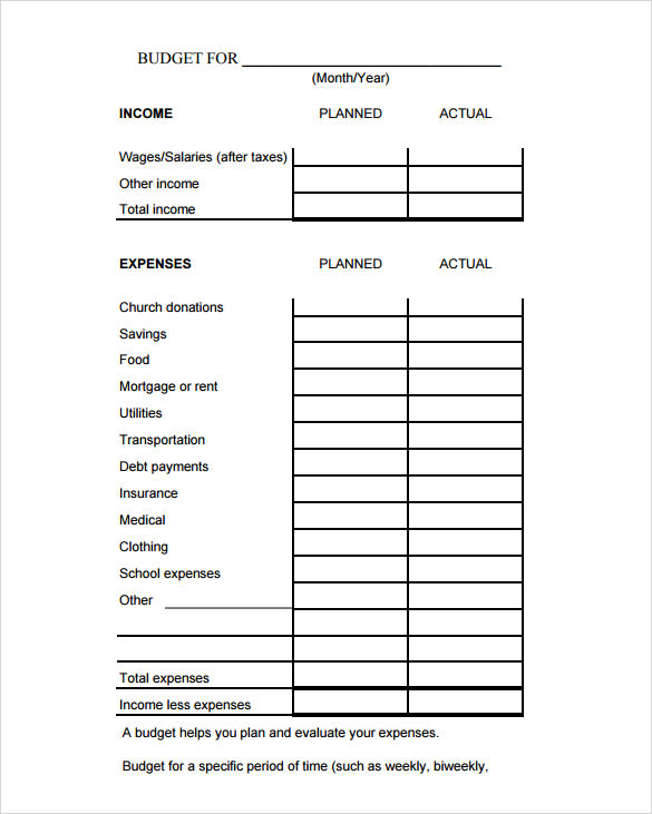 budget calculator template sample