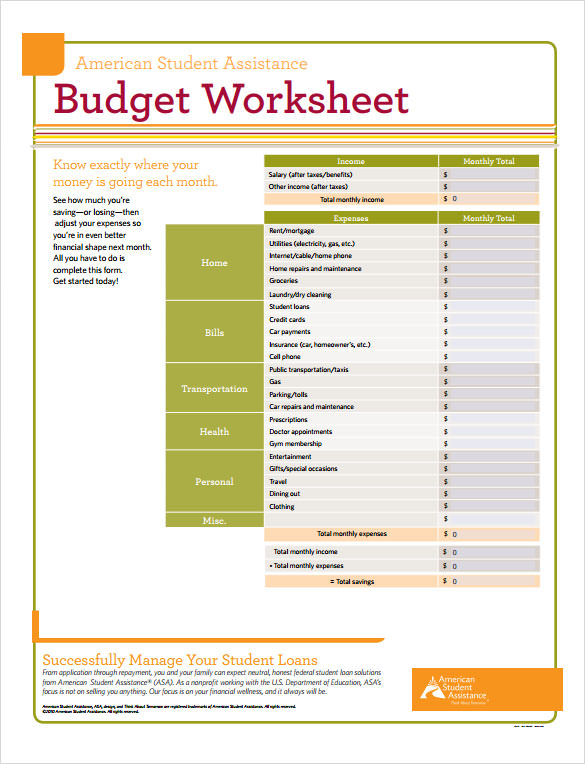 Monthly Budget Estimator Printable - Free Printable Download