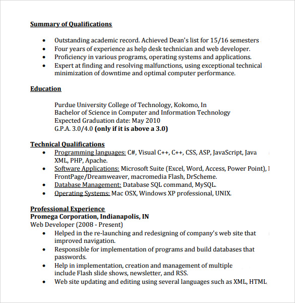 Sample Entry Level Resume 8 Documents In Pdf Word