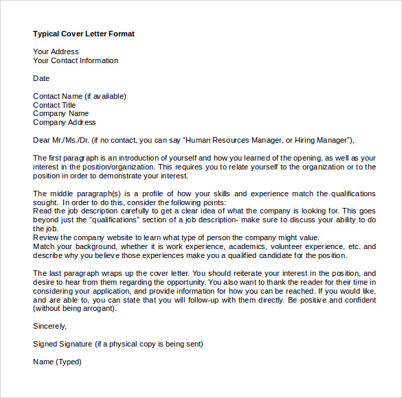 microsoft word cover letter template