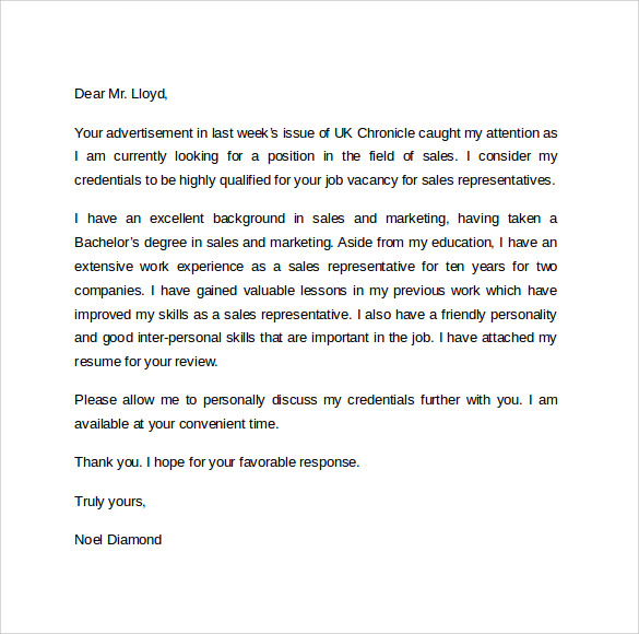 sales cover letter template 8 free samples examples